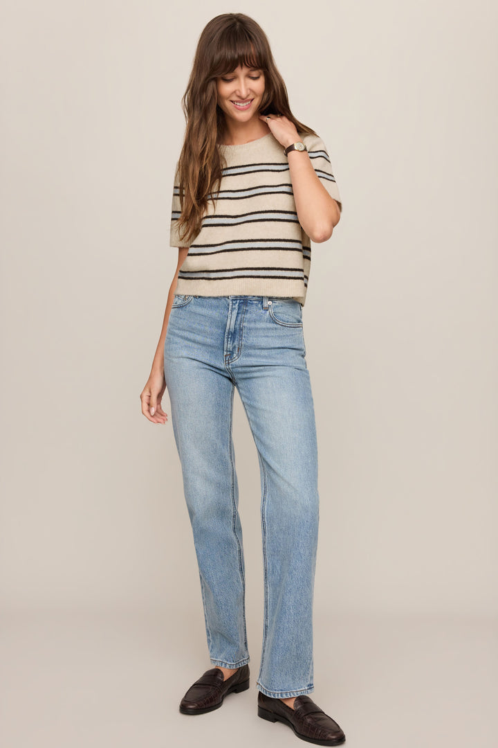 Gatewood Stripe Sweater - Light Oatmeal Heather - Side