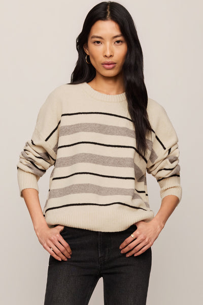 Z Supply Cirrus Stripe Sweater in Chalk - front