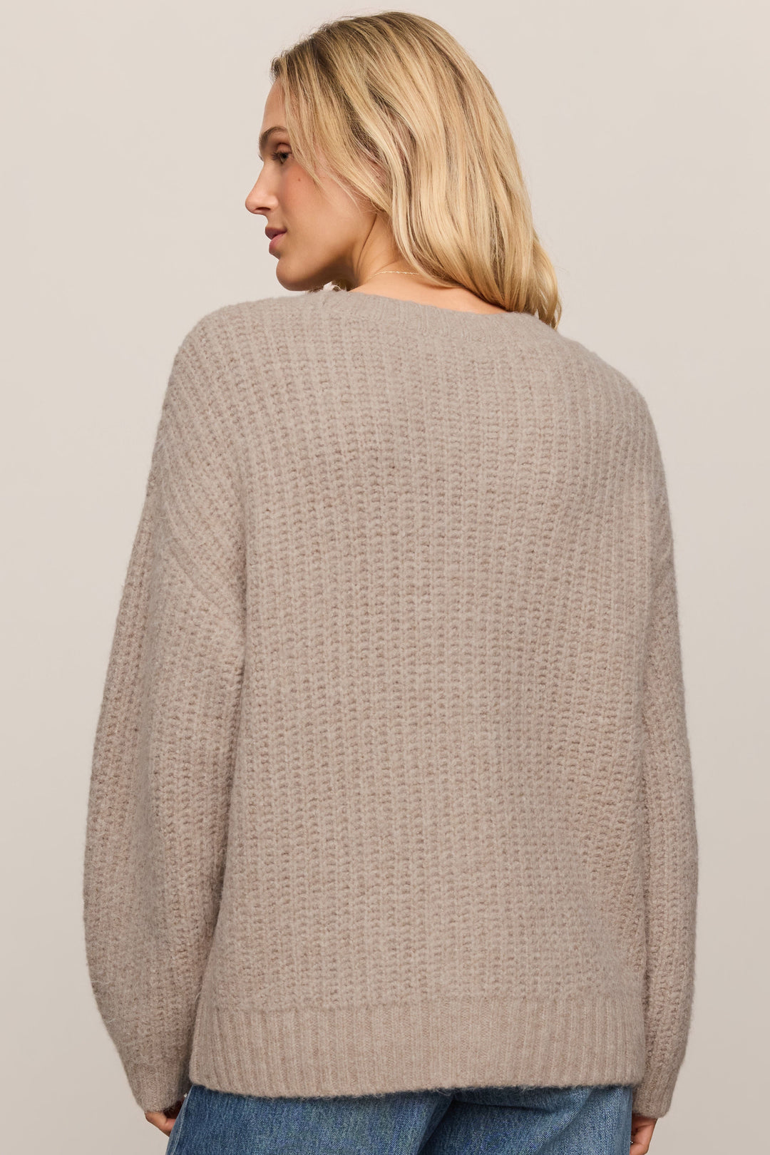 Z Supply Whitmore Oversized Cardigan in Light Khaki - back