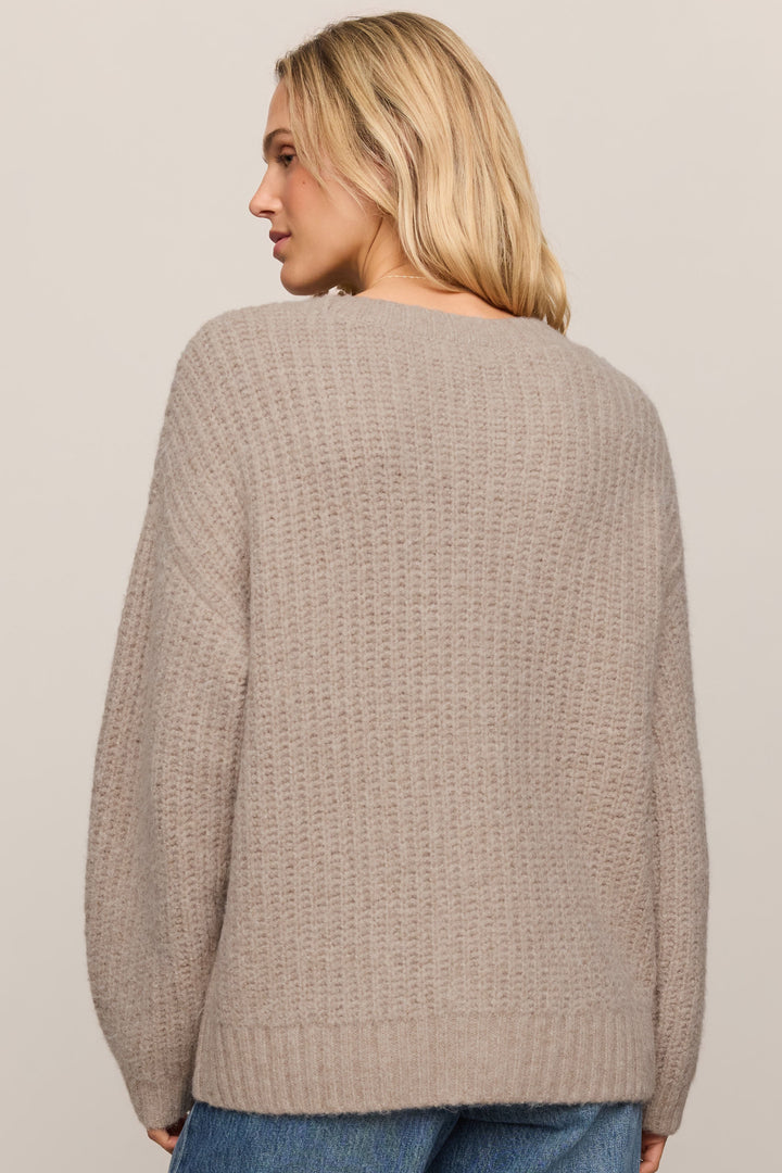 Z Supply Whitmore Oversized Cardigan in Light Khaki - back