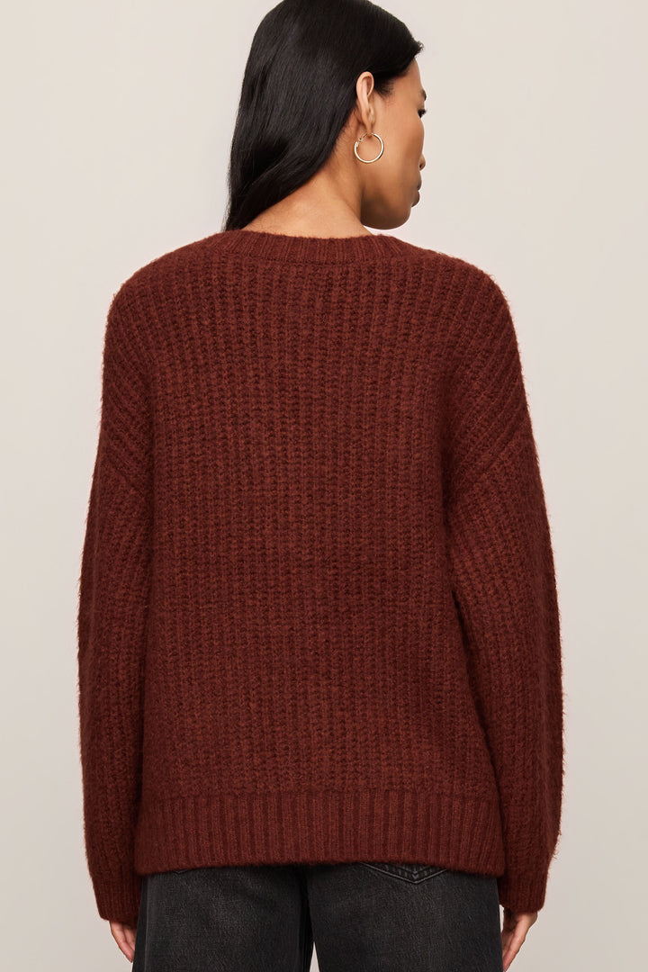 Z Supply Whitmore Oversized Cardigan in Velvet Rouge - back