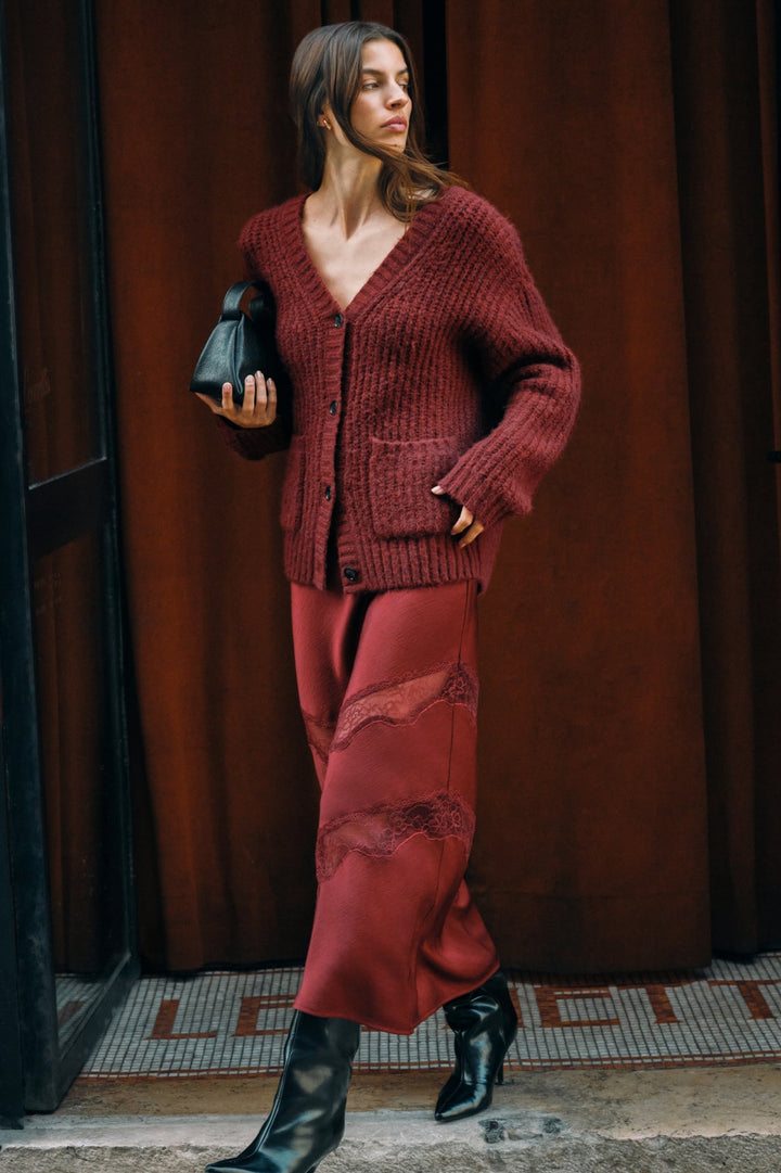 Z Supply Whitmore Oversized Cardigan in Velvet Rouge