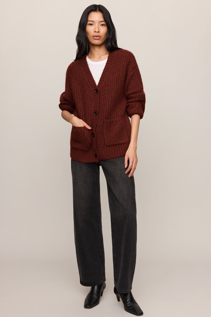 Z Supply Whitmore Oversized Cardigan in Velvet Rouge