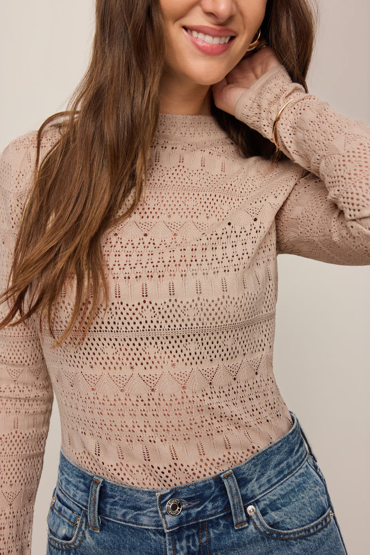 Z Supply Avery Sweater Top in Soft Ecru - detail