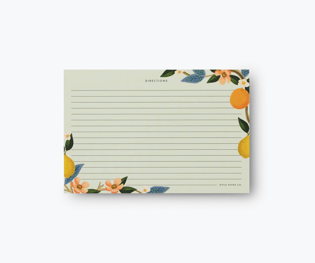 Pack of 12 Citrus Grove Recipe Card