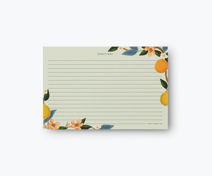 Pack of 12 Citrus Grove Recipe Card
