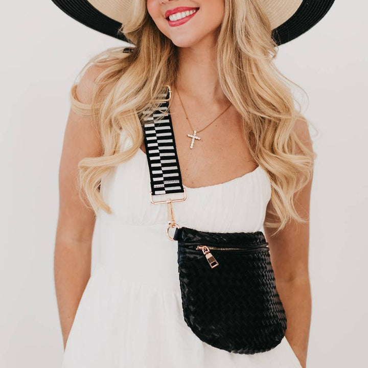 Keara Woven Bum Bag  - Black