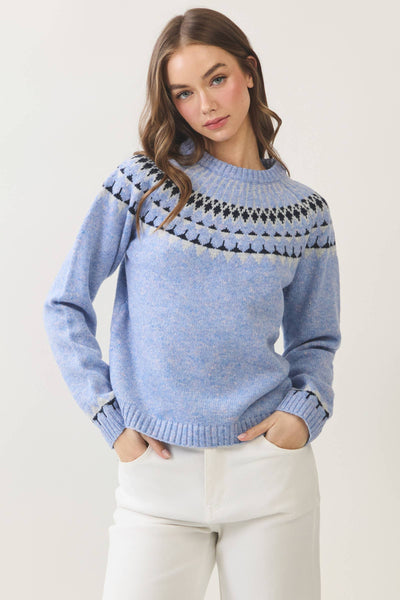 Piper Fair Isle Sweater - Light Blue