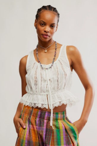 Alana Lace Tank - Ivory