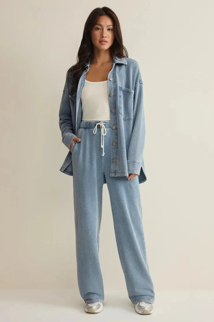 All Day Knit Denim Jacket - Ocean Air Indigo