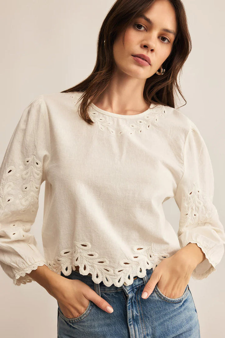 Ambroise Embroidered Linen Top
