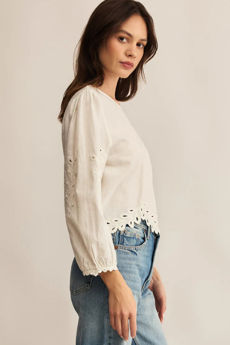 Ambroise Embroidered Linen Top