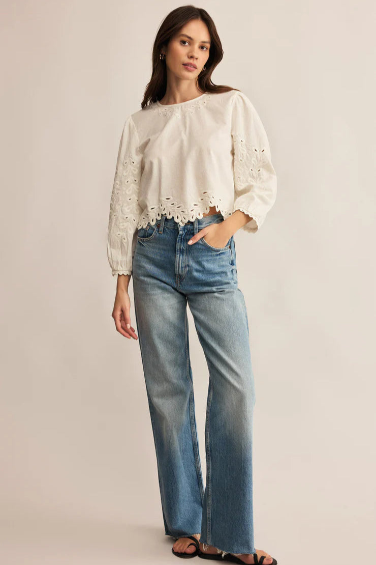 Ambroise Embroidered Linen Top