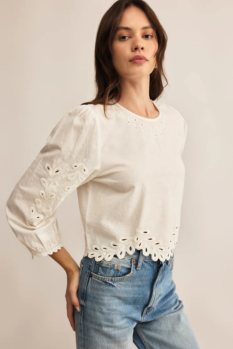 Ambroise Embroidered Linen Top