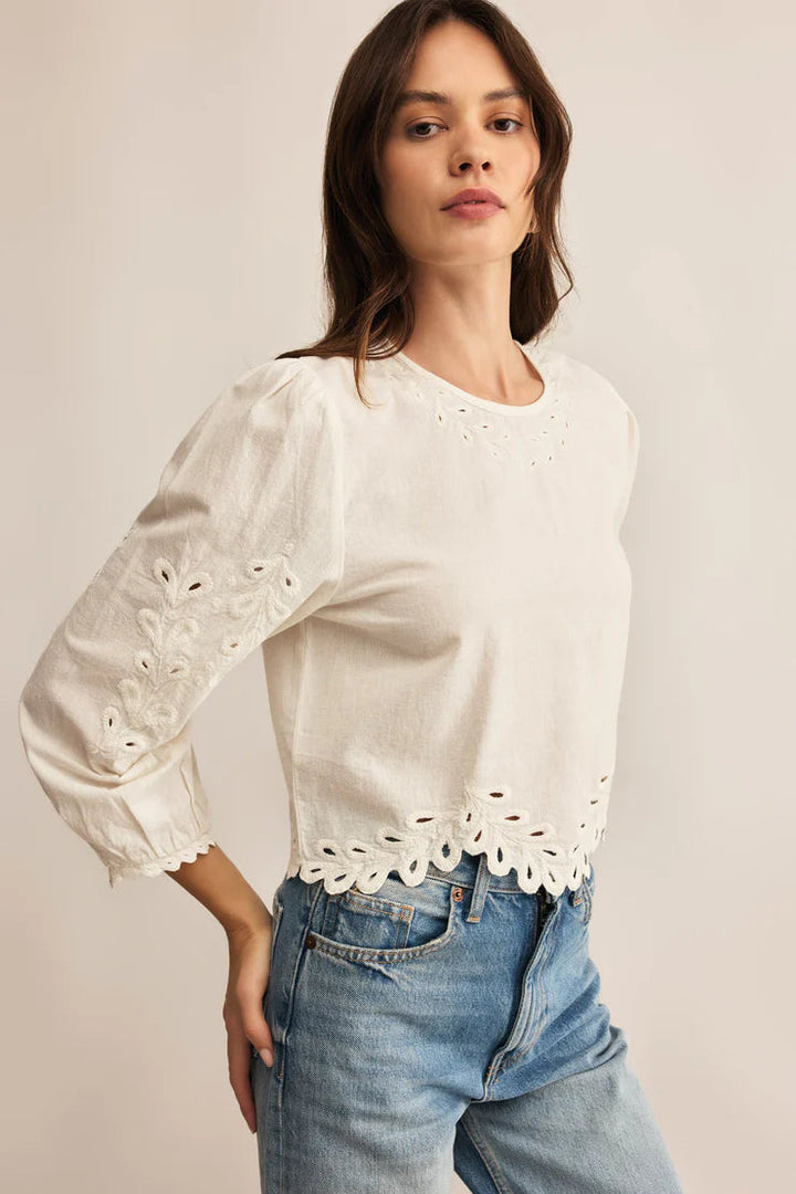 Ambroise Embroidered Linen Top