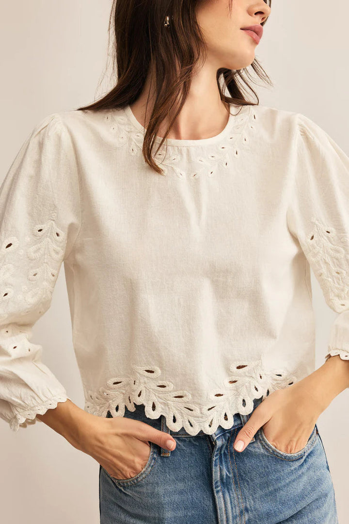 Ambroise Embroidered Linen Top