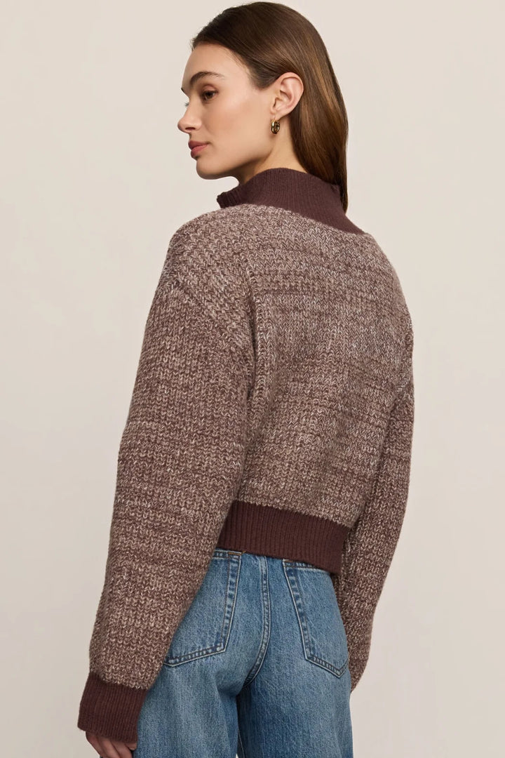 Ashford Zip Cardigan - Cocoa Bean
