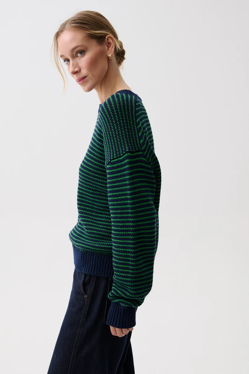 Aura Relaxed Crewneck Sweater - Midgreen