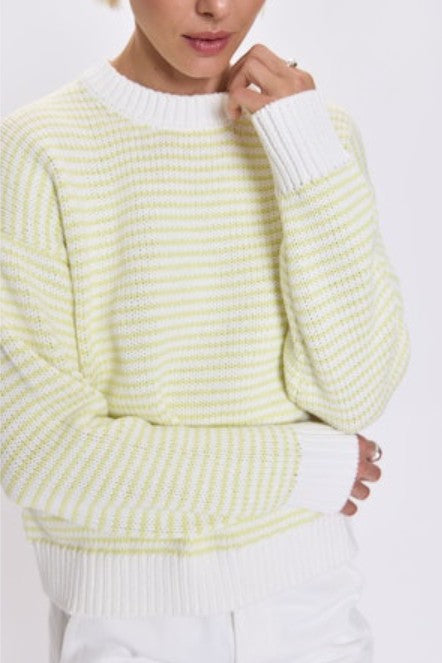 Aura Relaxed Crewneck Sweater - Limeade