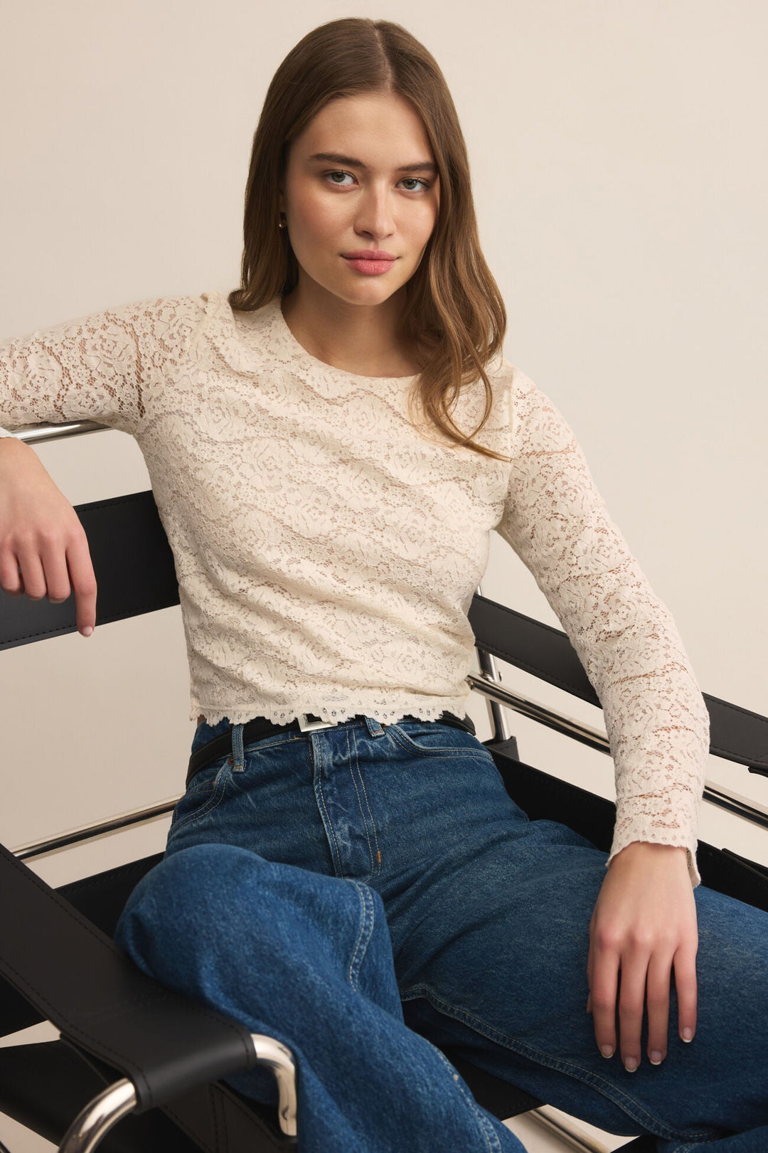 Aurora Lace Top - Cloud