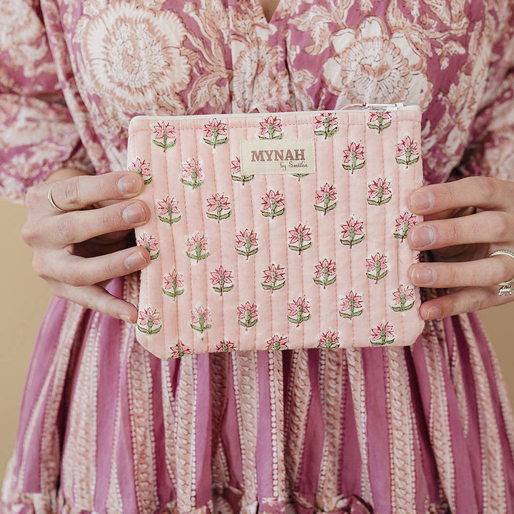 Rosy Mist Quilted Coin Pouch