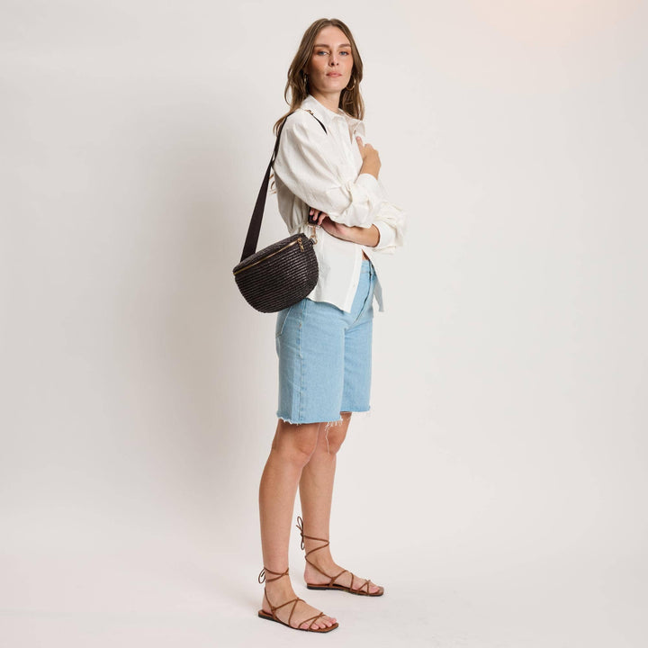 Gizelle Large Checker Bag - Chocolate Brown
