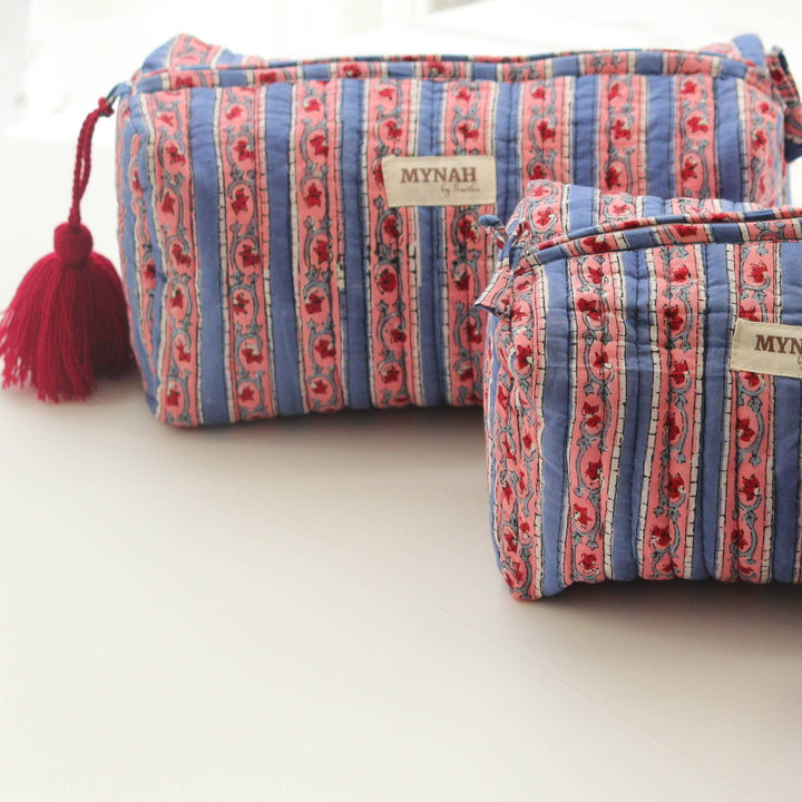 Nantucket stripes travel/makeup bag - Large