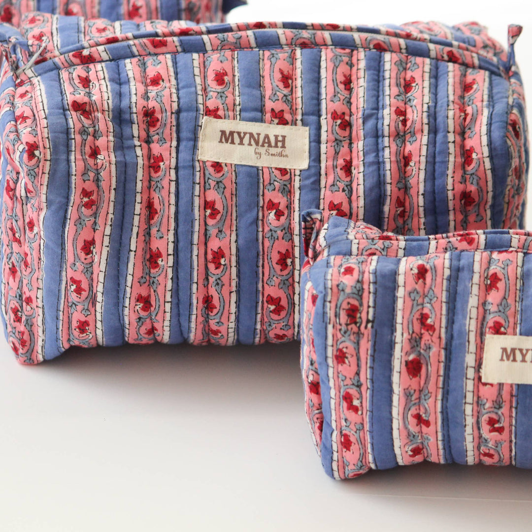 Nantucket stripes travel/makeup bag - Large