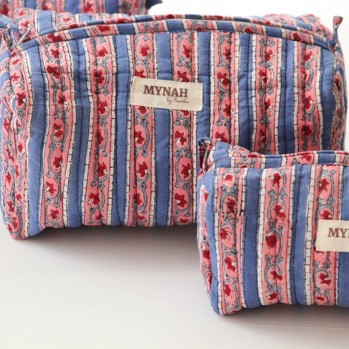 Nantucket stripes travel/makeup bag - Large