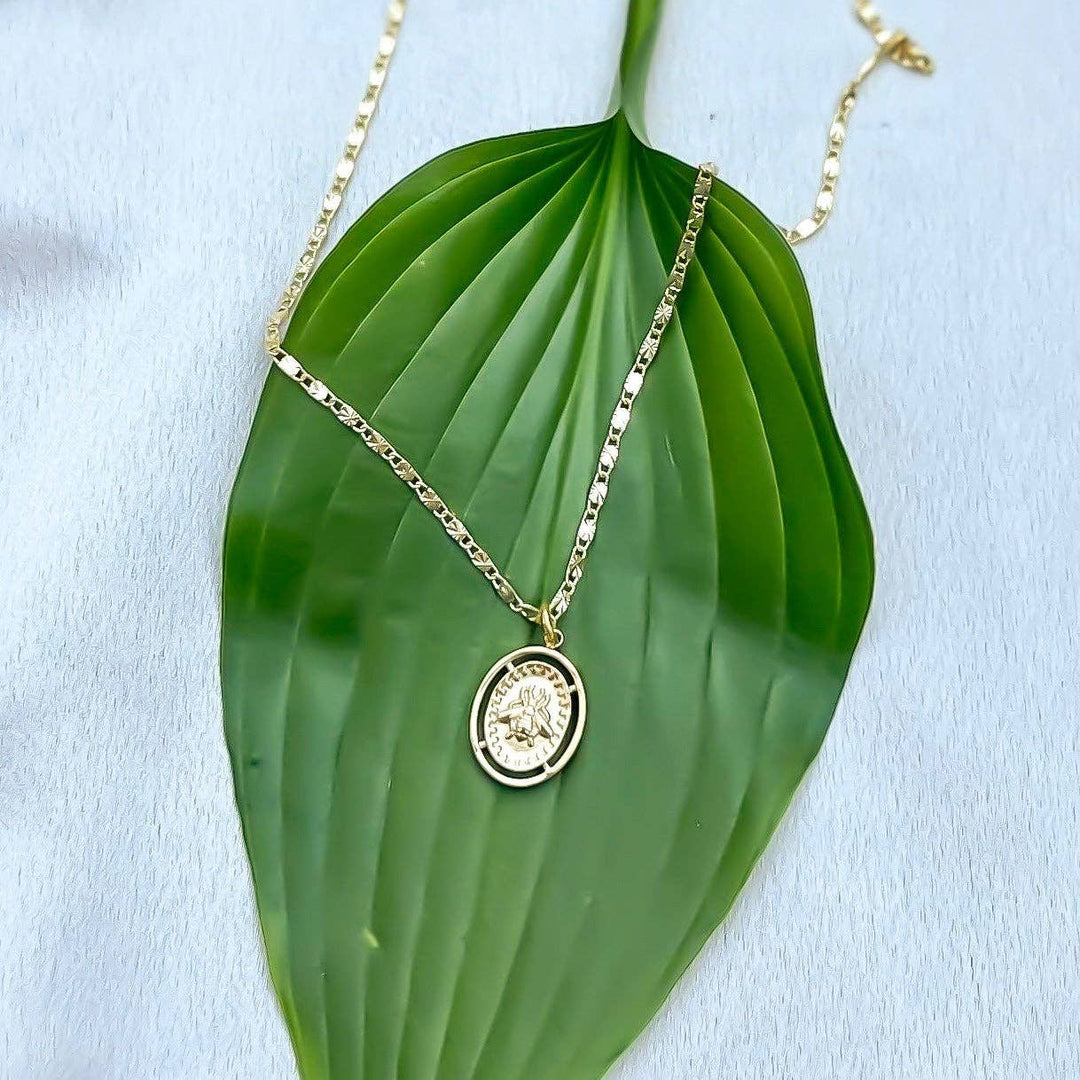 Golden Bee Signet Necklace