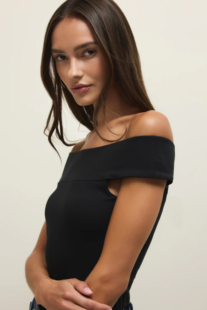 Second Skin Off Shoulder Top - Black