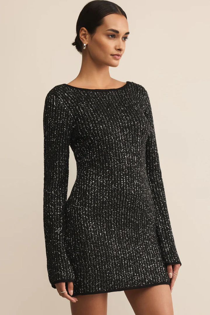 La Marca Sequin Mini Dress - Black