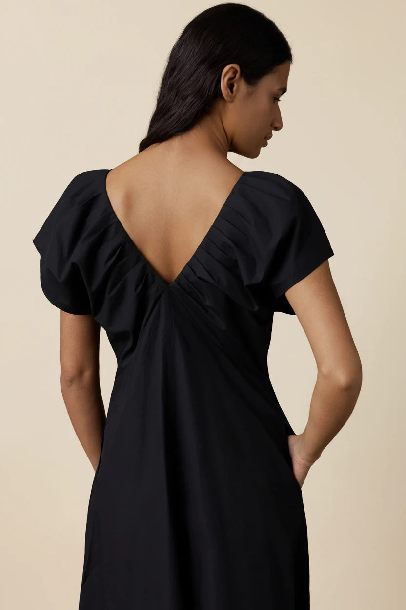 Coastal Poplin Bondhi Dress - Black