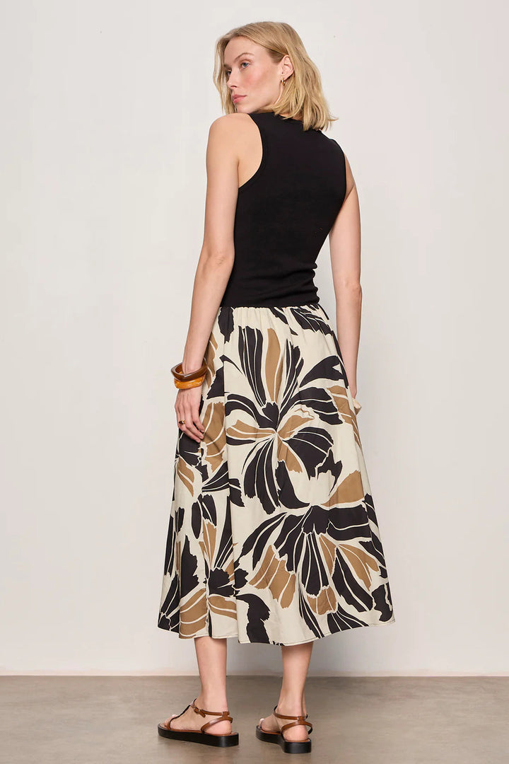 Sandbar Mixed Media Midi Dress Lotus/Black