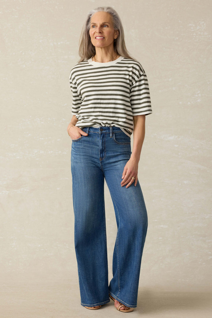 Sunwashed Slub Vintage Tee - Brookline Stripe