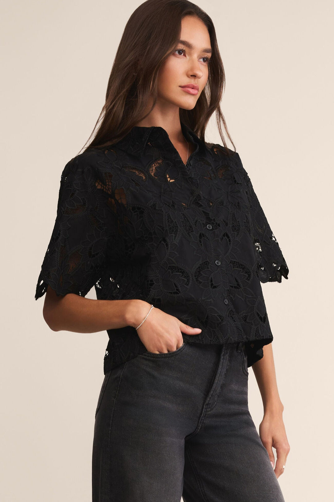 Midnight Lace Top - Black