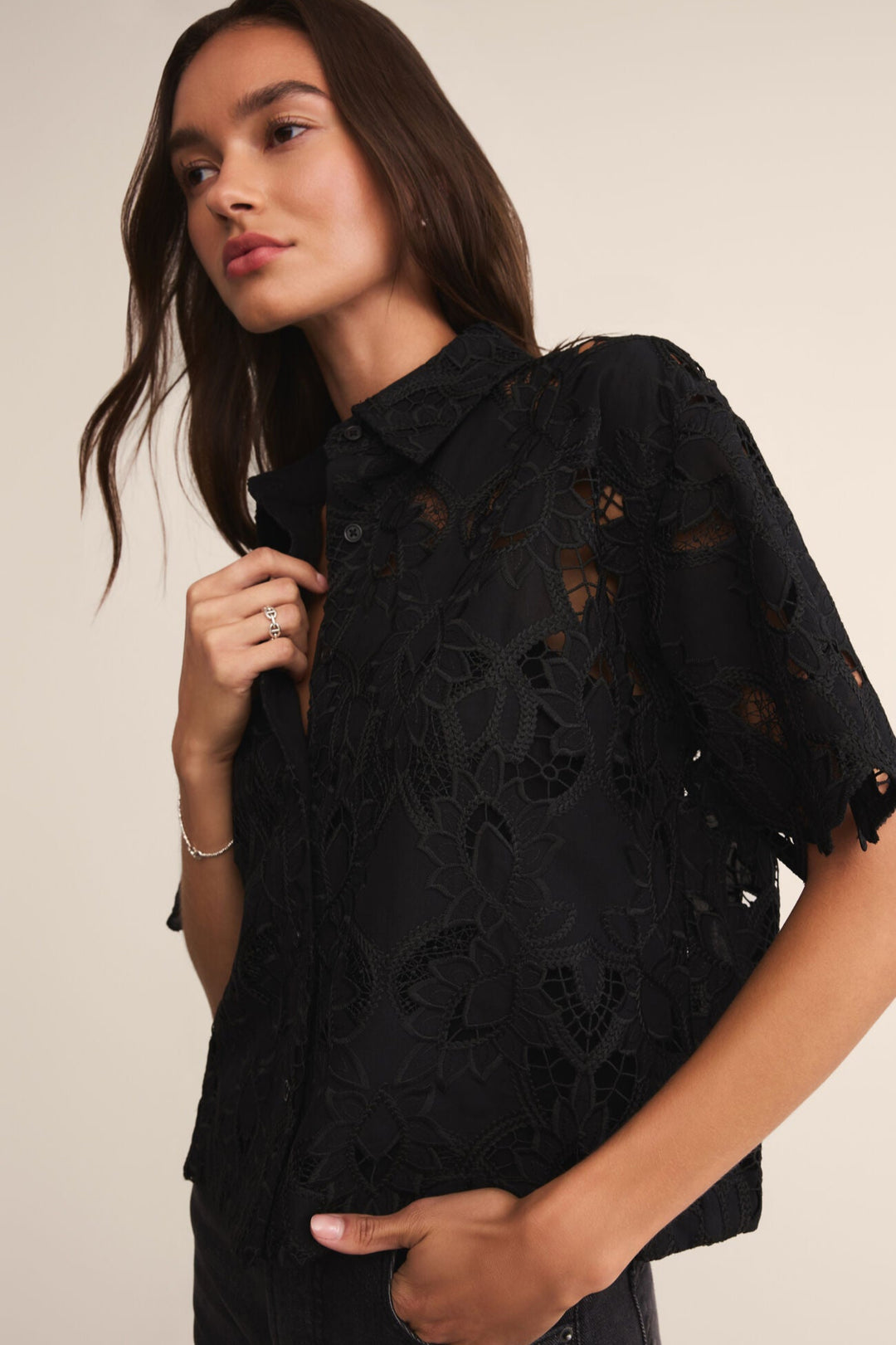 Midnight Lace Top - Black