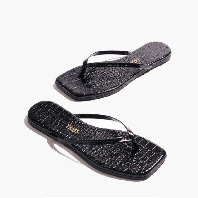 Square Toe Lily Sandal - Sable Croc