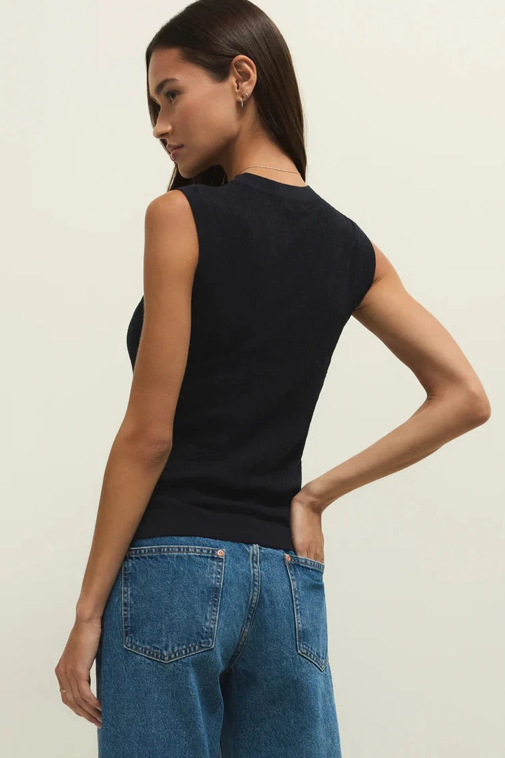 Tibi Mesh Tank - Black