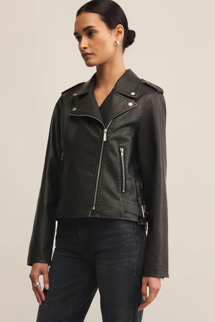 Alchemy Moto Faux Leather Jacket - Black