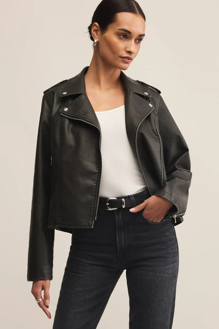 Alchemy Moto Faux Leather Jacket - Black