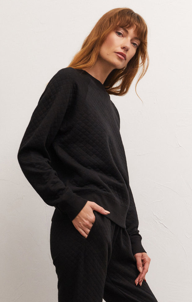 Volt Quilted Sweatshirt - Black