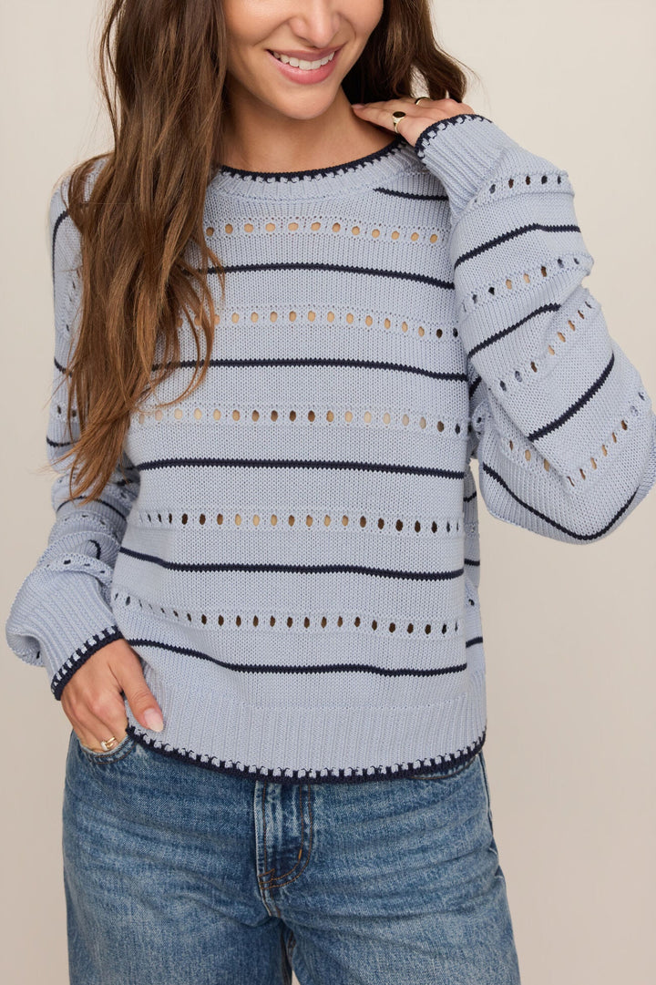 Light blue eyelet pointelle sweater - Z Supply Darby