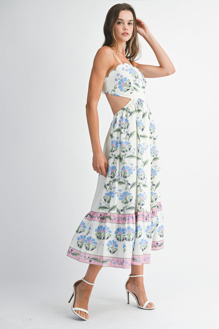 Kaleido Reef Floral Midi Dress