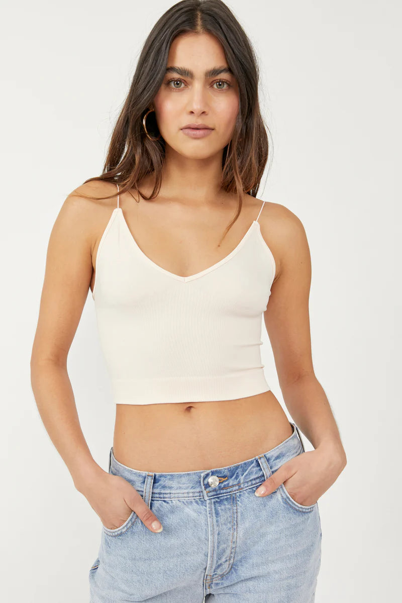 Ribbed V-Neck Brami - Hushed Grain