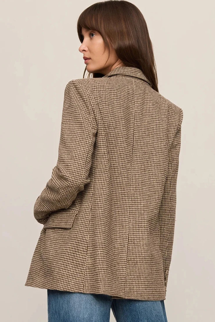 Evan Houndstooth Blazer - Dark Chocolate