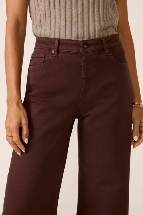 Saige Wide Leg Crop - Coffee Bean