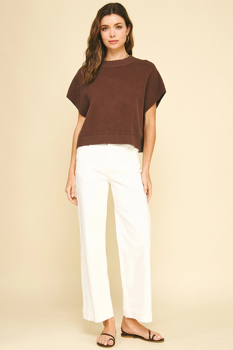 Elle Short Sleeve Knit - Espresso