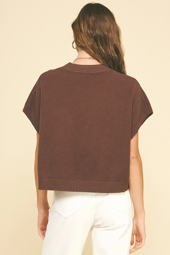 Elle Short Sleeve Knit - Espresso