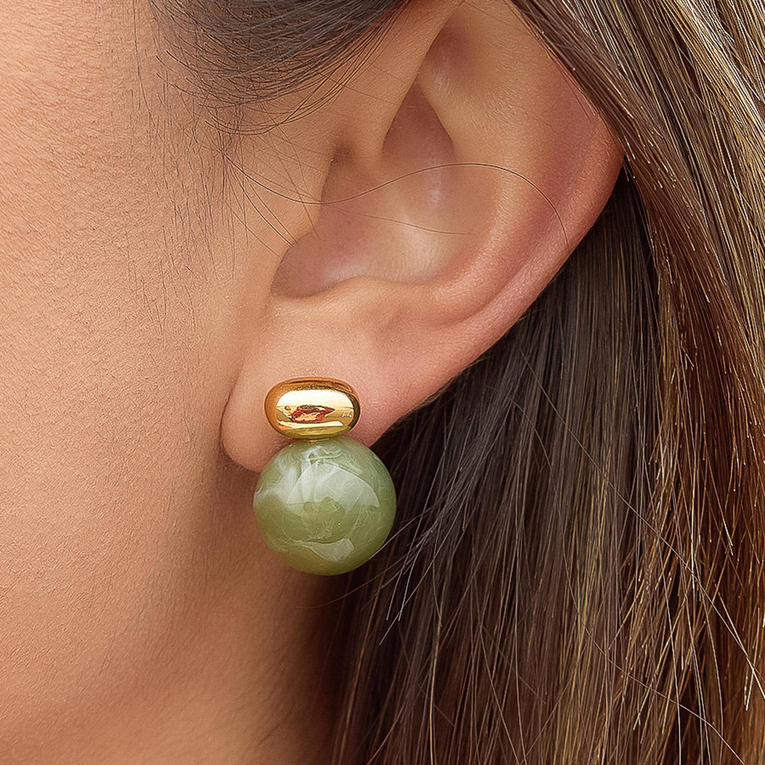 Velisse Green Marble Earrings